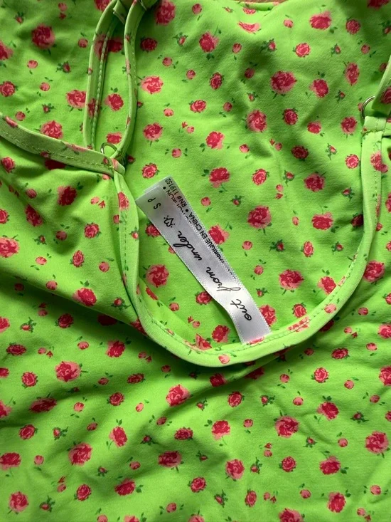 NEW Green Floral One-Piece Swimsuit - Picture 3 of 4